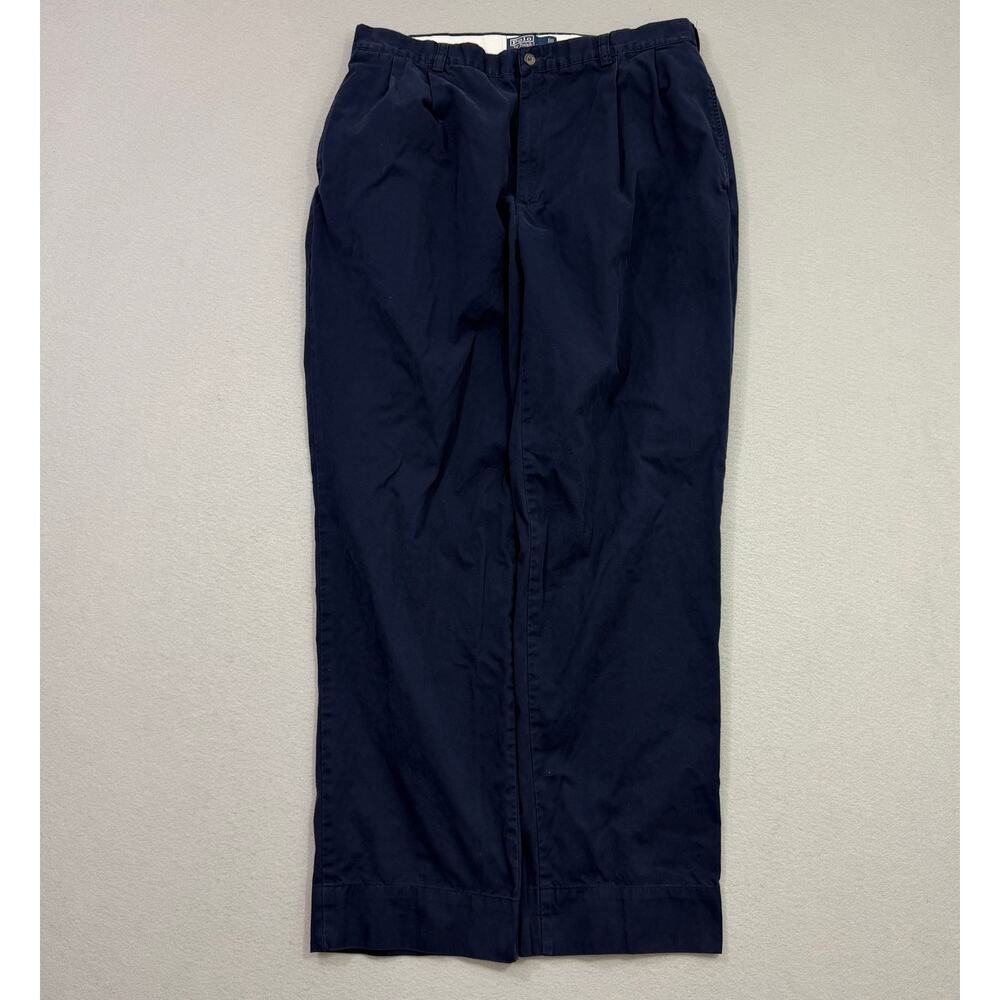 Polo Ralph Lauren Chino Pants Mens 36x34 Blue Trousers Preppy Vintage Ivy League